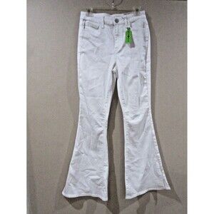 NEW SO Jeans Women SZ 9/29 White High Rise Flare Superstretch Side Split
